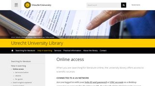 
                            5. Online access - Utrecht University Library - Utrecht University