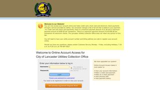 
                            8. Online Account Access for City of Lancaster Utilities Collection Office