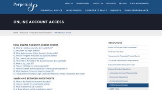 
                            2. Online Account Access | Perpetual