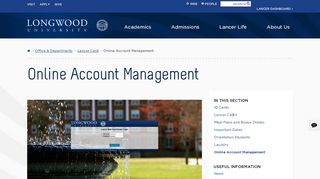 
                            1. Online Account Management - Longwood University
