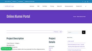 
                            8. Online Alumni Portal – VUPROJECT - VU Projects