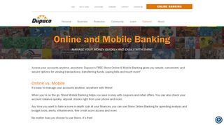 
                            2. Online and Mobile Banking - Dupaco