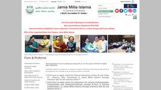 
                            4. Online Application Forms for Admission - Jamia Millia Islamia