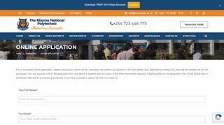 
                            2. Online Application – The Kisumu National Polytechnic