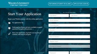 
                            2. Online Application - Walden University