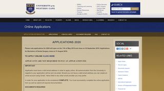 
                            1. Online Applications - uwc.ac.za