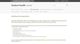 
                            2. Online Appointments | Student Health Center - Vanderbilt University ...