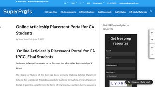 
                            9. Online Articleship Placement Portal for CA Students - SuperProfs Blog