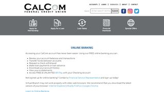 
                            7. Online Banking - Calcom Federal Credit Union