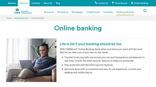
                            2. Online banking | Canadian Western Bank