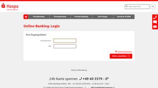 
                            2. Online-Banking: Login - Haspa