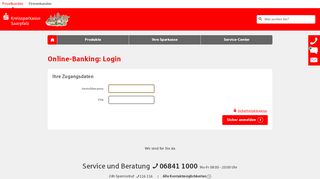 
                            2. Online-Banking: Login - Kreissparkasse Saarpfalz