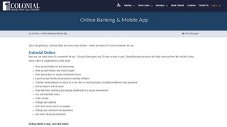 
                            3. Online Banking & Mobile App - Go Colonial