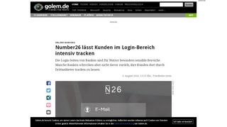 
                            8. Online-Banking: Number26 lässt Kunden im Login-Bereich ...