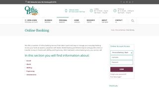 
                            4. Online Banking - Oak Bank