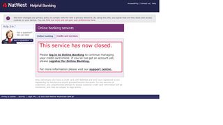 
                            8. Online banking services - Log in to Credit Card ... - NatWest