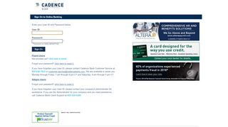 
                            1. Online Banking Sign On - Cadence Bank
