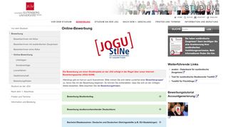 
                            3. Online-Bewerbung | Studium an der JGU