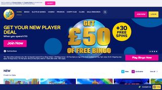 
                            5. Online Bingo | Spend £10, Get £30 Bonus | …