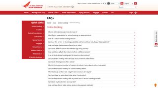 
                            8. Online Booking - Air India