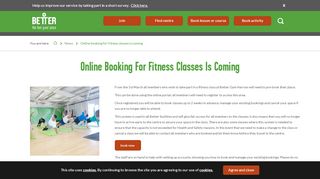 
                            4. Online booking for Fitness classes is coming - Better: The Feel ...