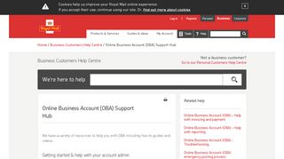
                            7. Online Business Account (OBA) Support Hub - Royal Mail