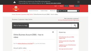 
                            3. Online Business Account Training Videos - Royal Mail