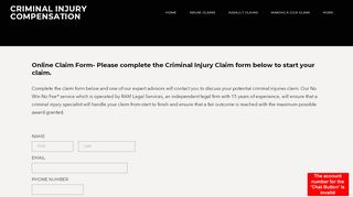 
                            6. Online Claim Form Criminal Injury Compensation ( CICA ...