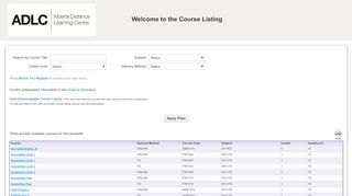 
                            1. Online course registration - sis.adlc.ca