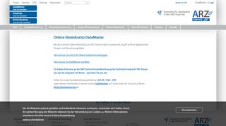 
                            4. Online-Datenkonto DataMaster | ARZ Service GmbH