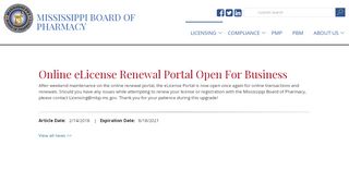 
                            9. Online eLicense Renewal Portal Open For Business