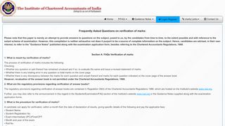 
                            4. Online filling of Verification of Marks - ICAI Exam