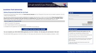 
                            5. Online Financial Aid Portal for LA Tech - fapf2.latech.edu