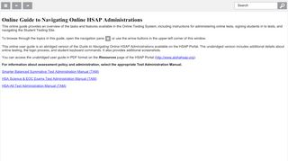 
                            1. Online Guide to Navigating Online HSAP Administrations