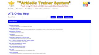 
                            2. Online Help - Athletic Trainer System