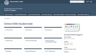 
                            9. Online-Hilfe Studierende - klips2-support.uni-koeln.de