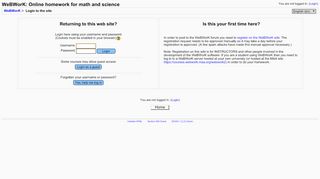 
                            2. Online homework for math and science: Login to ... - WeBWorK