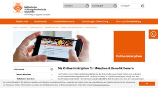 
                            3. Online-Inskription - KSH München