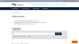 
                            2. Online Journals | UCSF Library