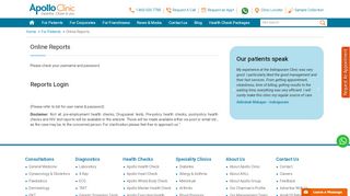 
                            4. Online Lab Reports - Apollo Clinic