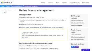
                            1. Online license management | Documentation - Dynatrace