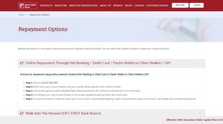 
                            9. Online Loan Repayment Options | IDFC FIRST Bank