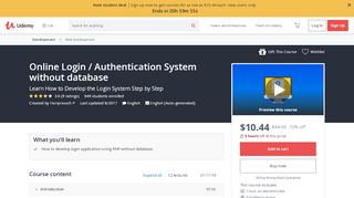 
                            4. Online Login / Authentication System without database | Udemy