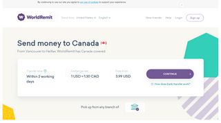 
                            4. Online Money Transfer to Canada | WorldRemit