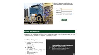 
                            5. Online Order Login - Argus Carriers