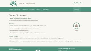 
                            3. Online Owner Statements | KMK Management | Los Angeles, CA