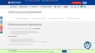 
                            5. Online password generation - HDFC securities