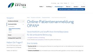 
                            9. Online-Patientenanmeldung OPAN® - SPITEX BERN