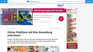 
                            8. Online-Plattform soll Kita-Anmeldung erleichtern - Ostsee-Zeitung