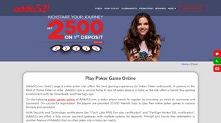 
                            3. Online Poker: Play Poker games in India at …